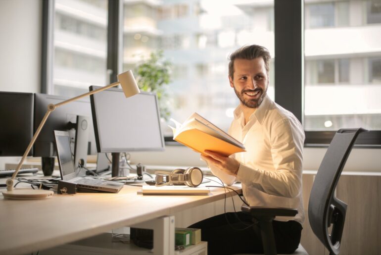 Man being productive after getting stress management tips for freelancers