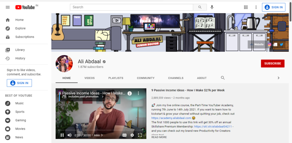 Best productivity resources: YouTube Channels  - Ali Abdal