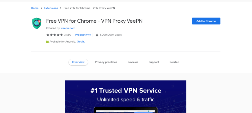 best chrome extensions to improve work from home: Free VPN for Chrome